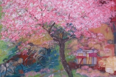 Promenade mit Kirschbüten